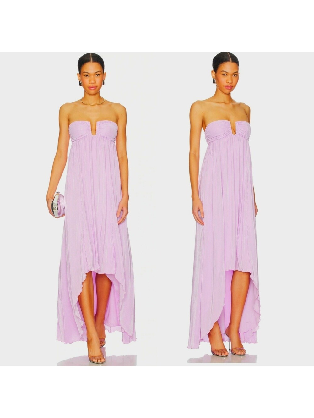 Lovers And Friends Lilac Amelia High Low Gown Dress Small Coquettecore Whimsical
